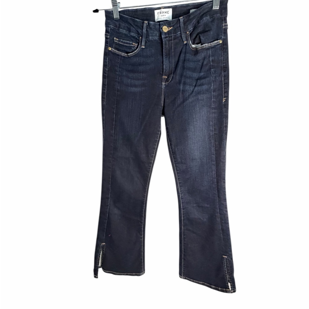 Frame Denim Le Crop Mini Boot Jeans with Hem Slits Sz 27